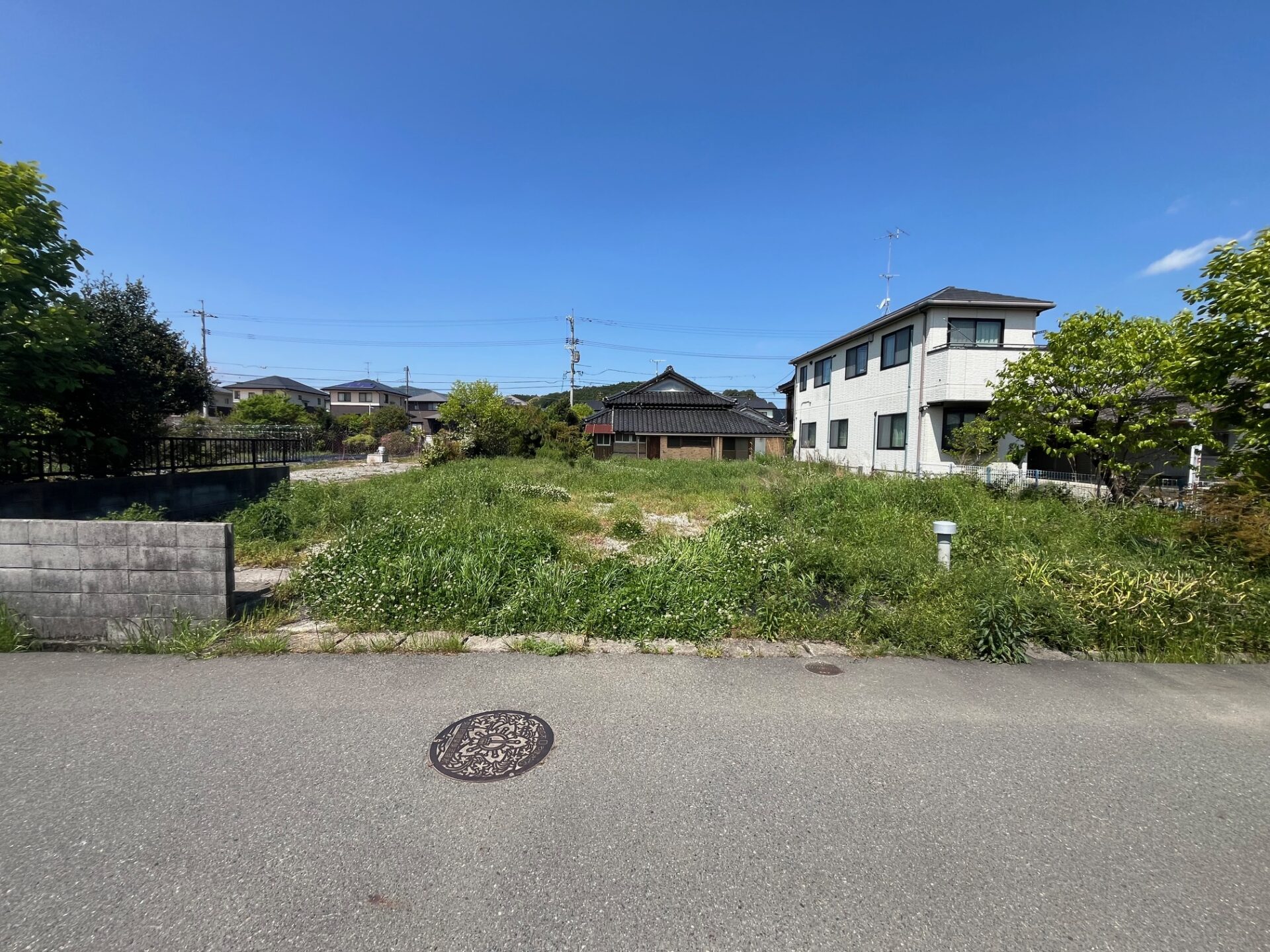 下関市菊川町田部にある205坪の建築条件なし売土地の全景写真